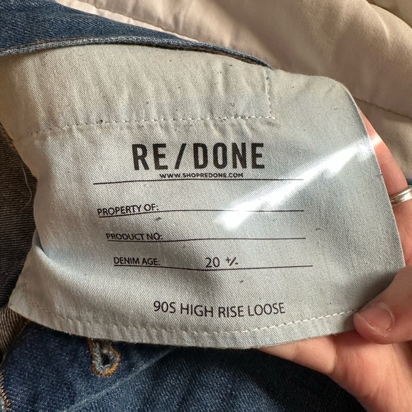 RE/DONE midwash distressed 90s high rise loose fitting straight leg jeans - Picture 8 of 10